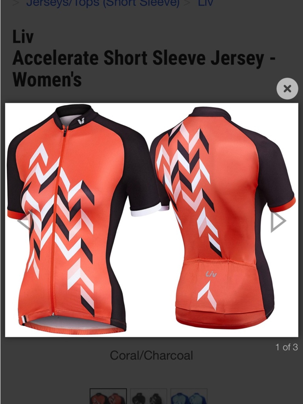 Liv Accelerate Short Sleeve Jersey Cycling Jacket coral small NWT